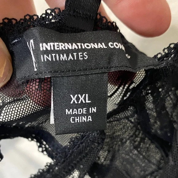 Women’s INC Monogram Black Sheer Lace Bodysuit - Picture 6 of 11